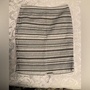 Black and white woven pencil skirt, Loft, large